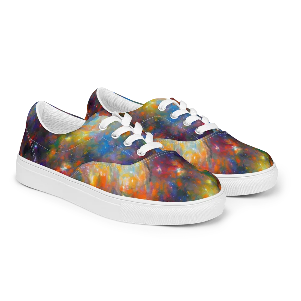 Ephemeral Fantasy on Men's Lace-Up Canvas Shoes — Right Front