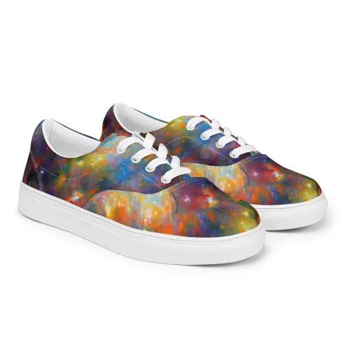 Ephemeral Fantasy on a Men's Lace-Up Canvas Shoes