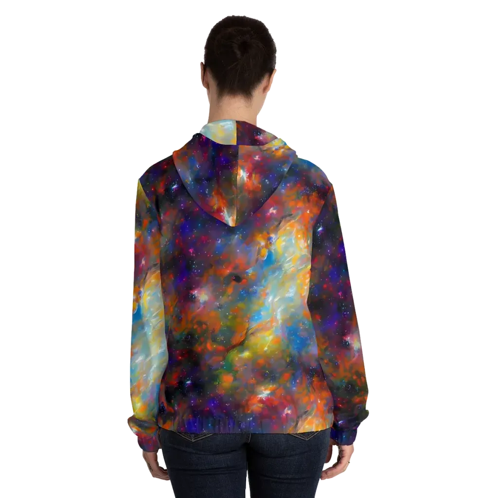 Ephemeral Fantasy on Women's Full-Zip Hoodie — Back On Person