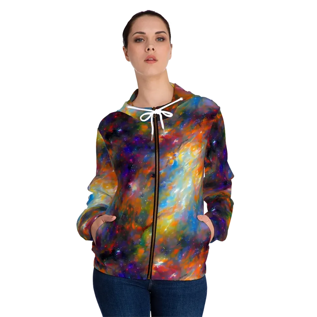Ephemeral Fantasy on Women's Full-Zip Hoodie — Front On Person