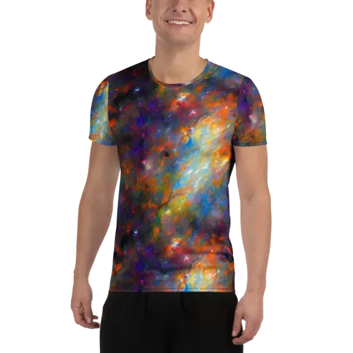 Ephemeral Fantasy on a Men's Athletic T-Shirt