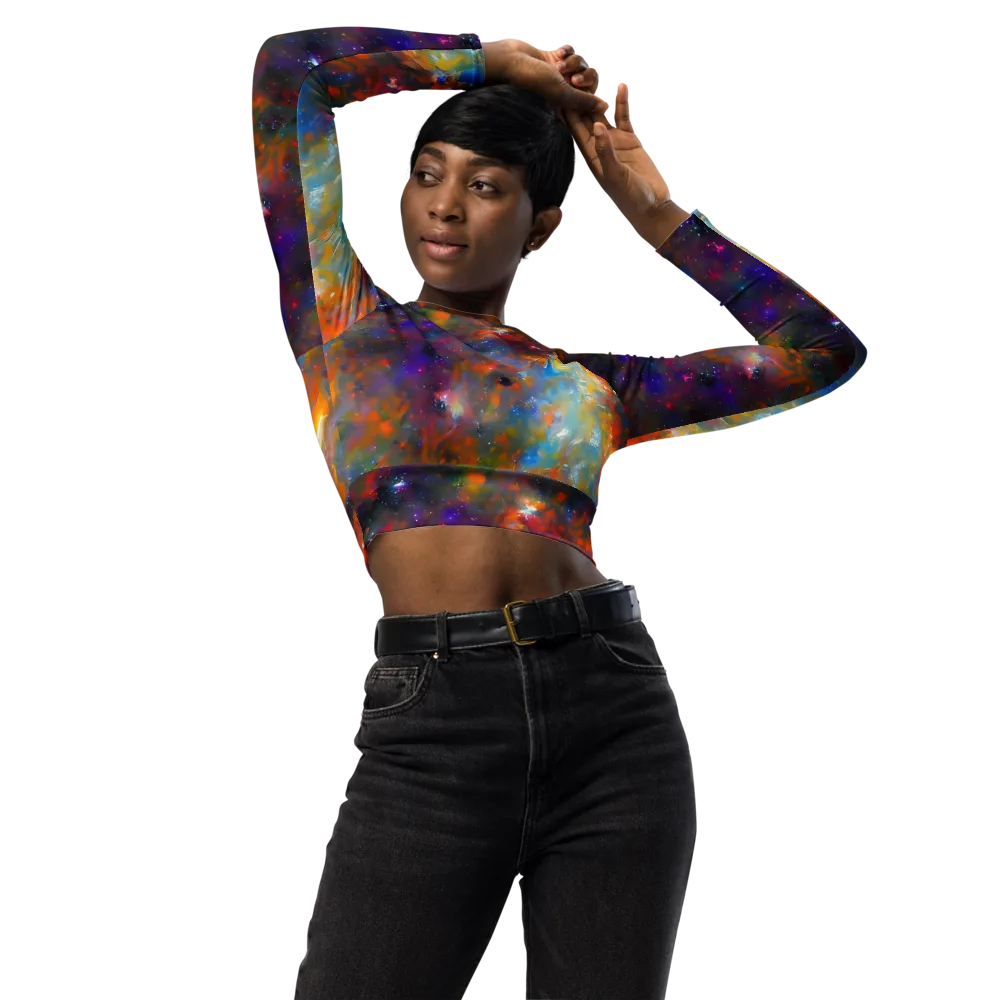 Ephemeral Fantasy on Long Sleeve Crop Top — Front