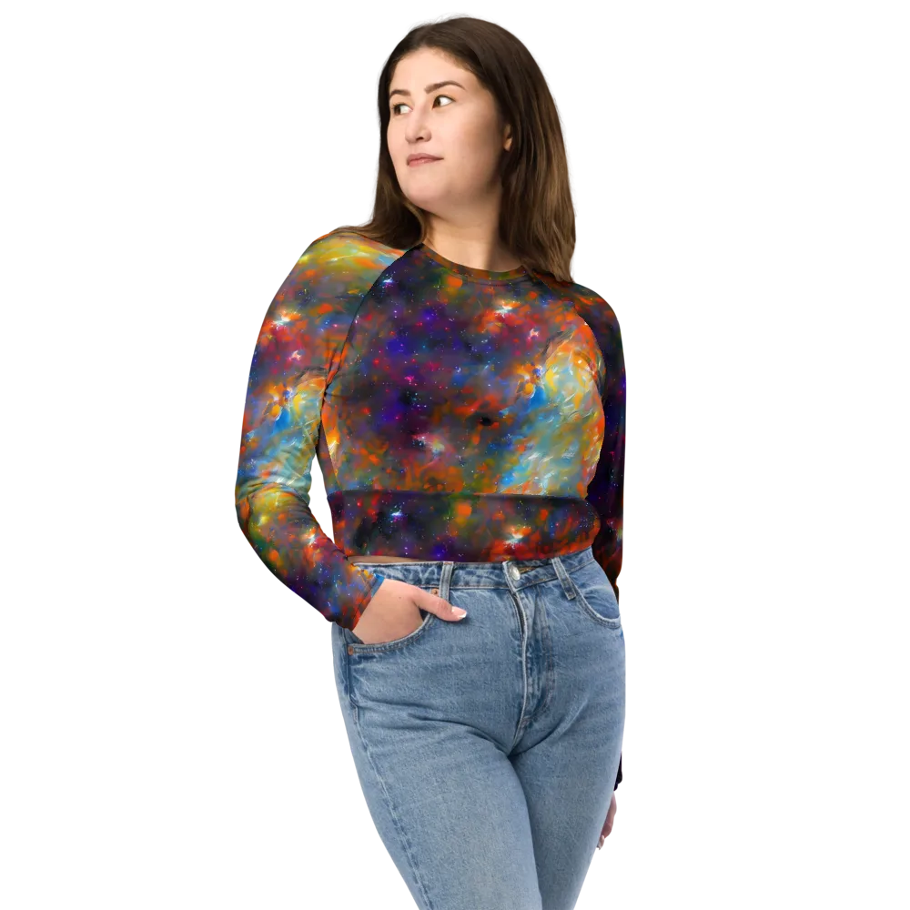 Ephemeral Fantasy on Long Sleeve Crop Top — Front