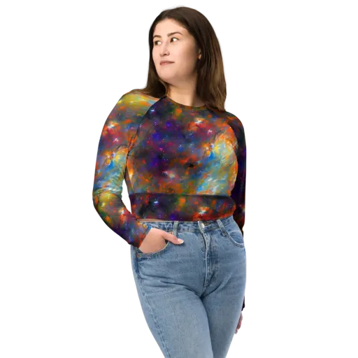 Ephemeral Fantasy on a Long Sleeve Crop Top