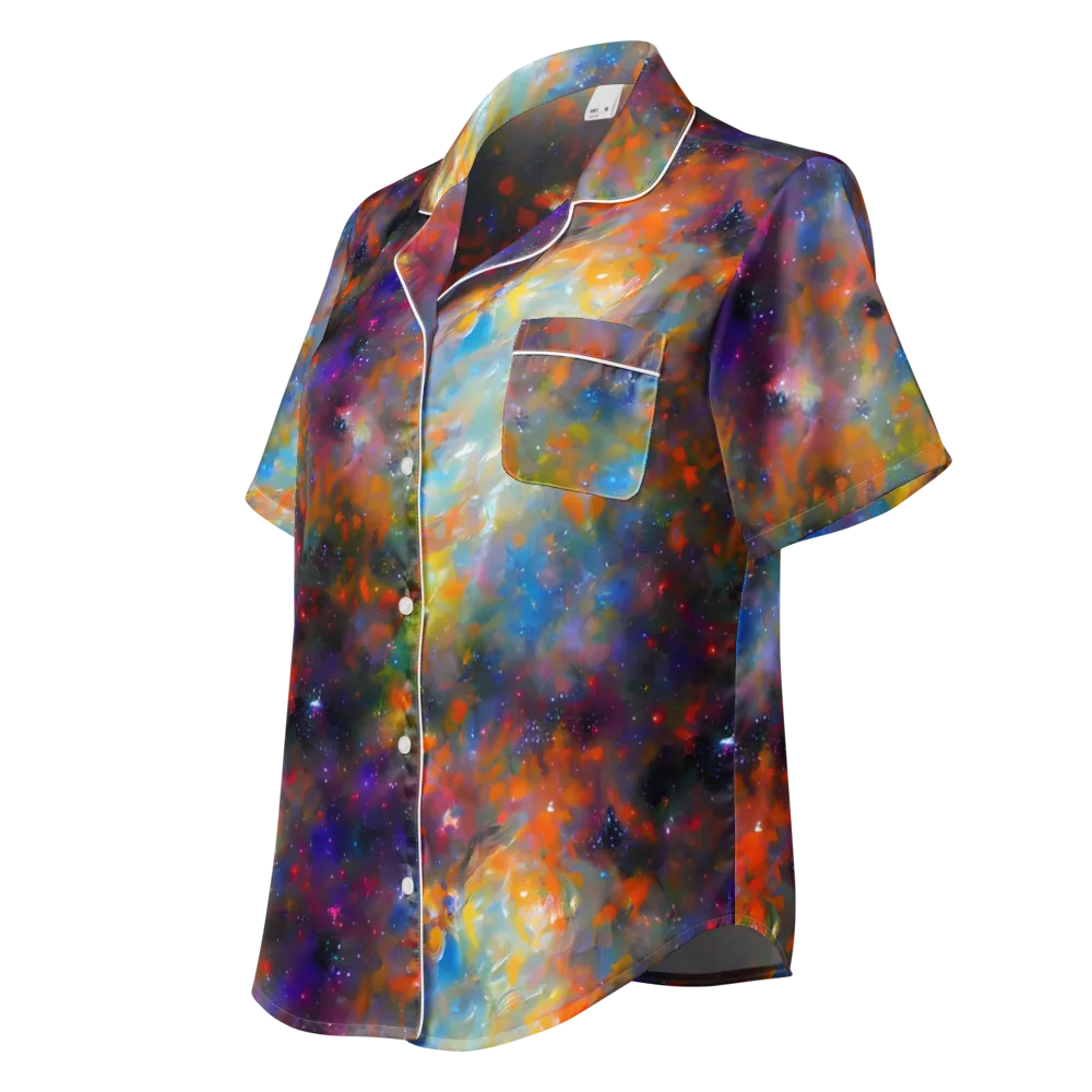 Ephemeral Fantasy on Women's Short Sleeve Pajama Top — Left Front