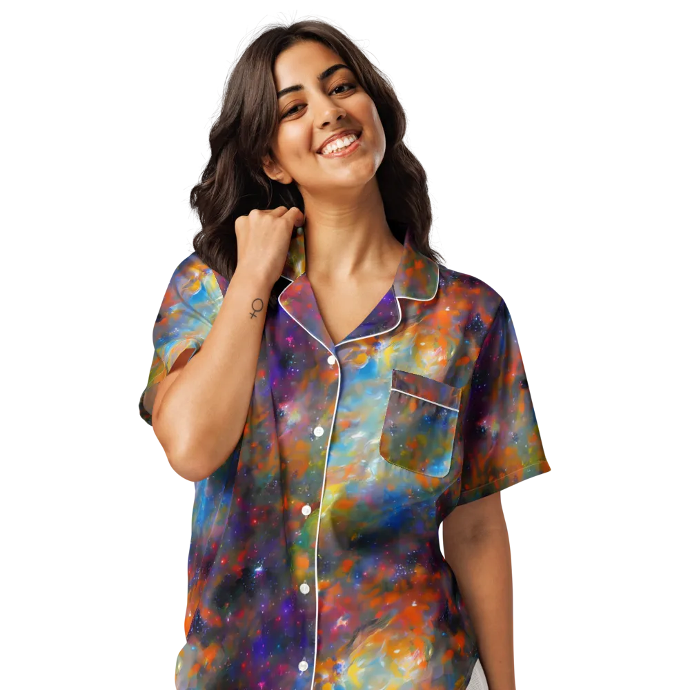 Ephemeral Fantasy on Women's Short Sleeve Pajama Top — Front