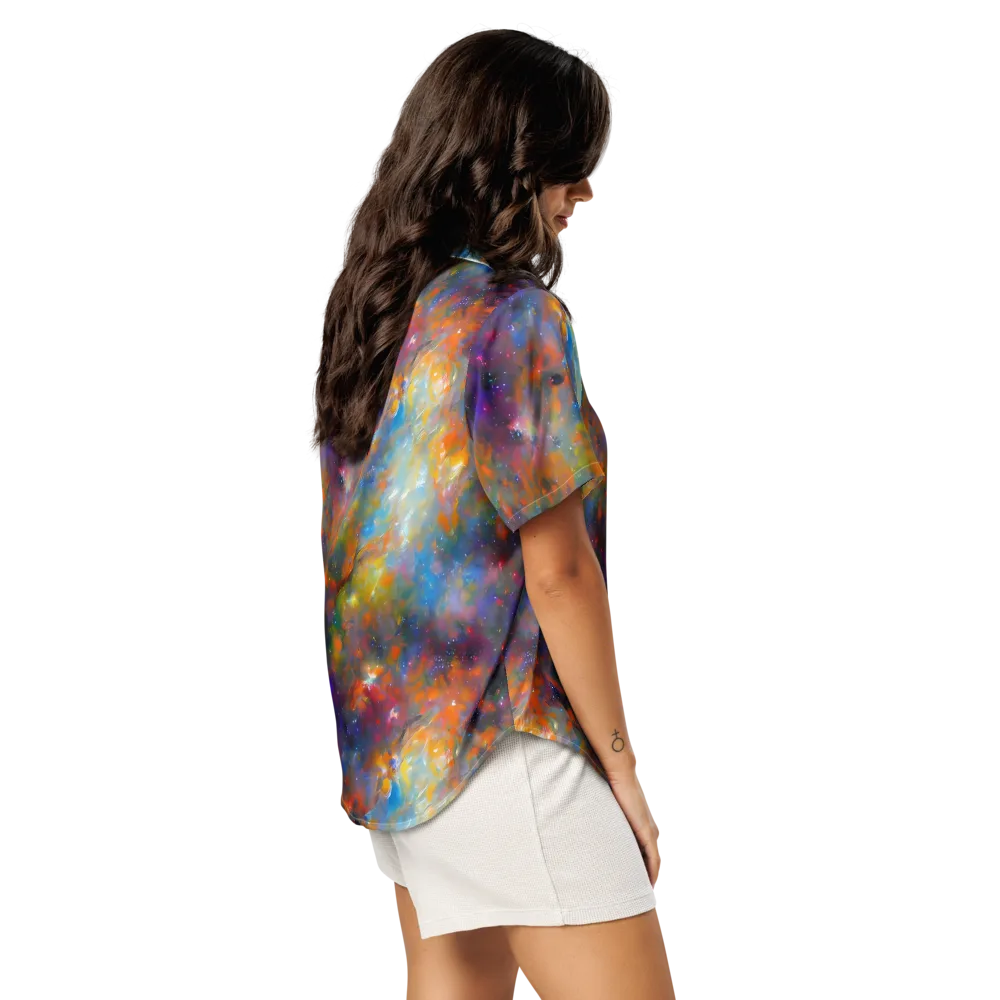 Ephemeral Fantasy on Women's Short Sleeve Pajama Top — Right Back