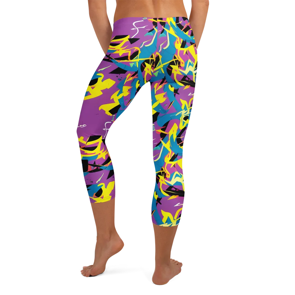 Galactic Sprawl on Capri Leggings — Back