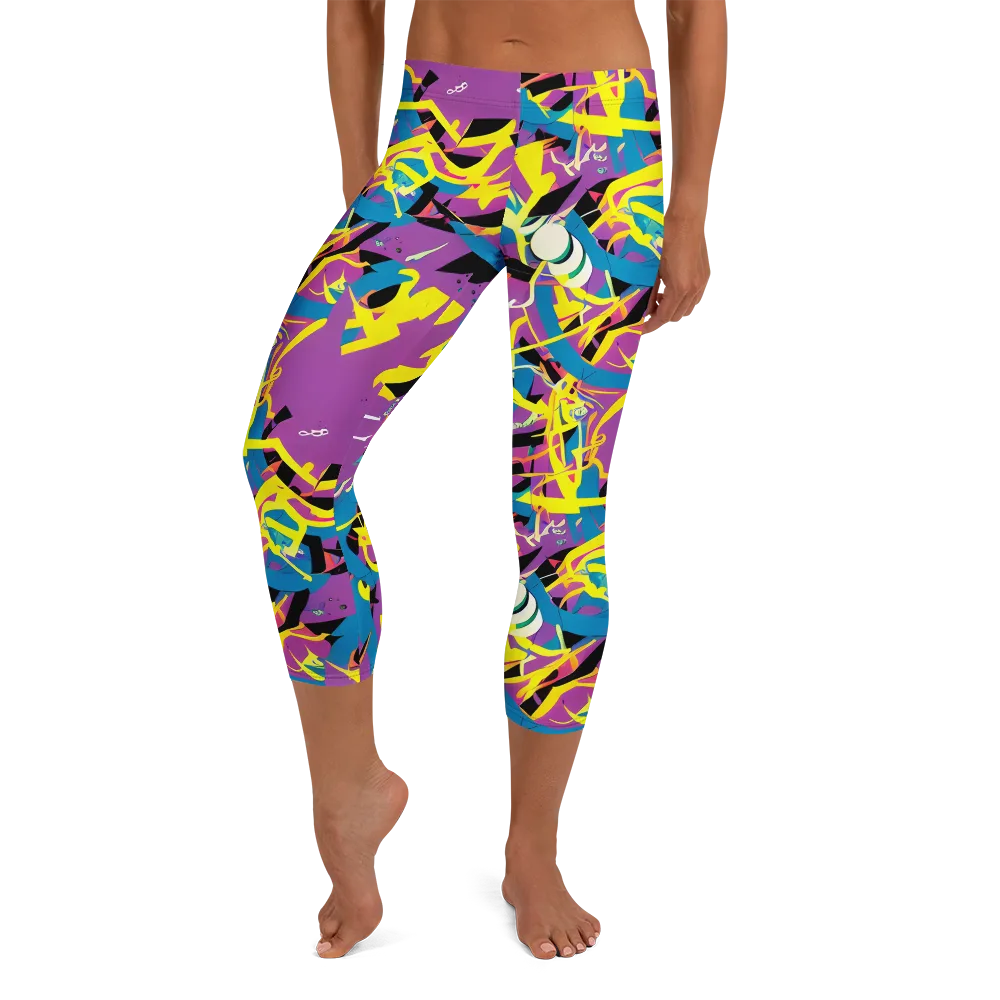Galactic Sprawl on Capri Leggings — Front