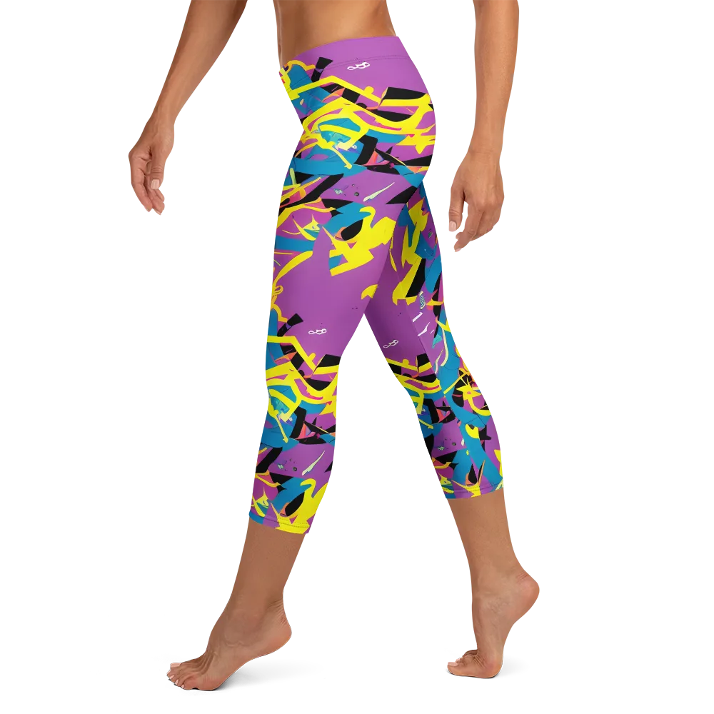 Galactic Sprawl on Capri Leggings — Left