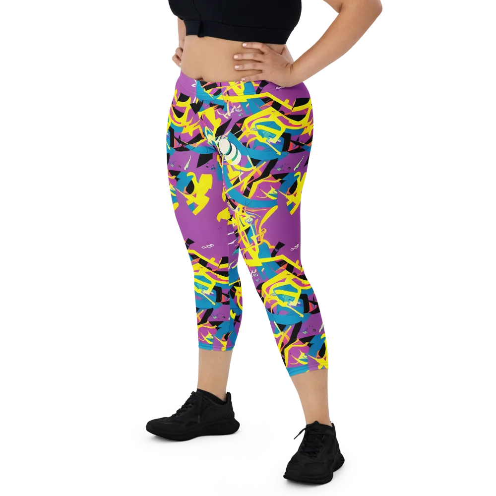 Galactic Sprawl on Capri Leggings — Front