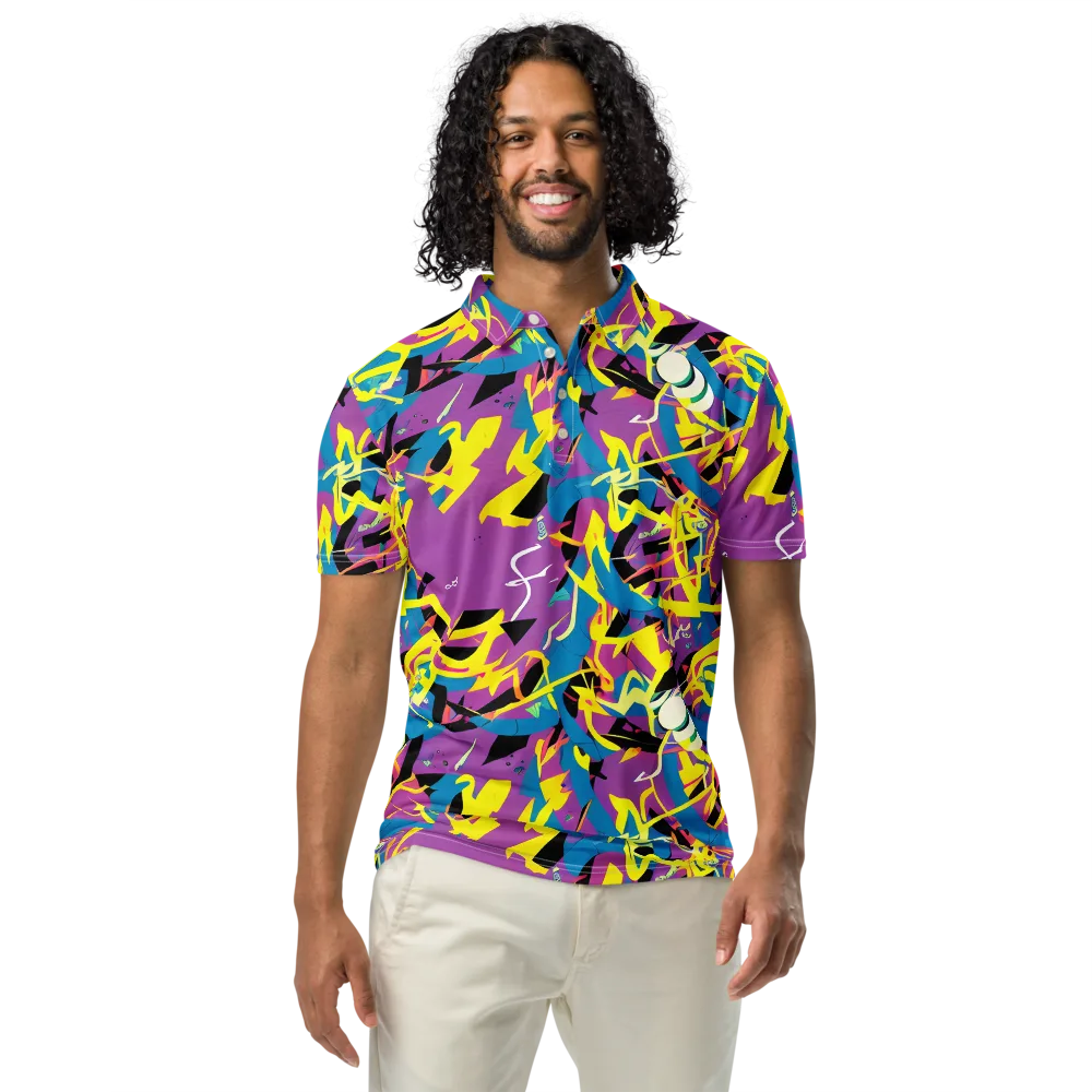 Galactic Sprawl on Men's Slim Fit Polo Shirt — Front