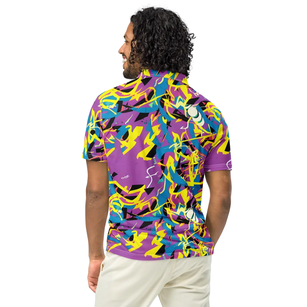 Galactic Sprawl on Men's Slim Fit Polo Shirt — Back
