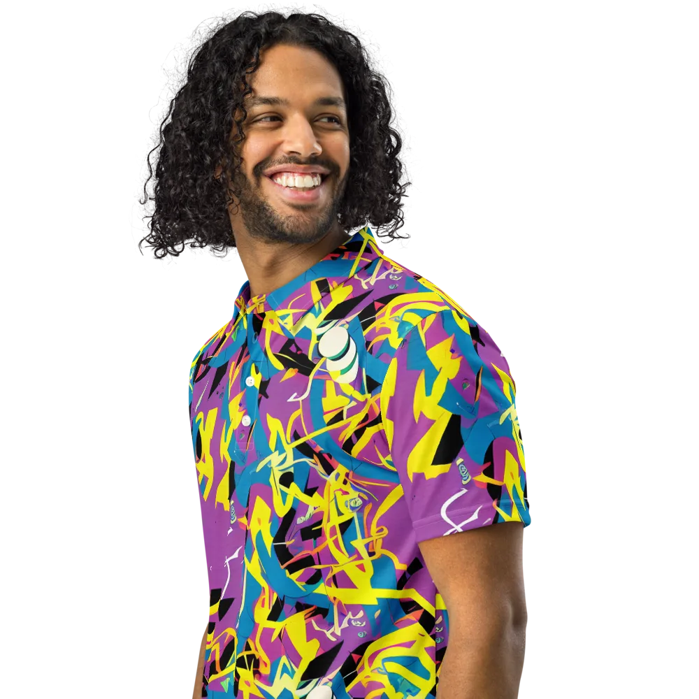 Galactic Sprawl on Men's Slim Fit Polo Shirt — Left Front