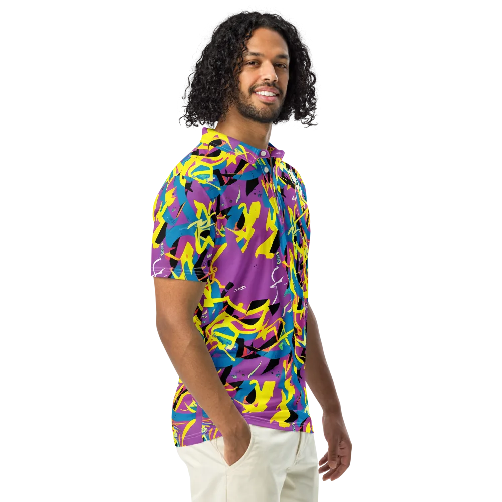 Galactic Sprawl on Men's Slim Fit Polo Shirt — Right Front