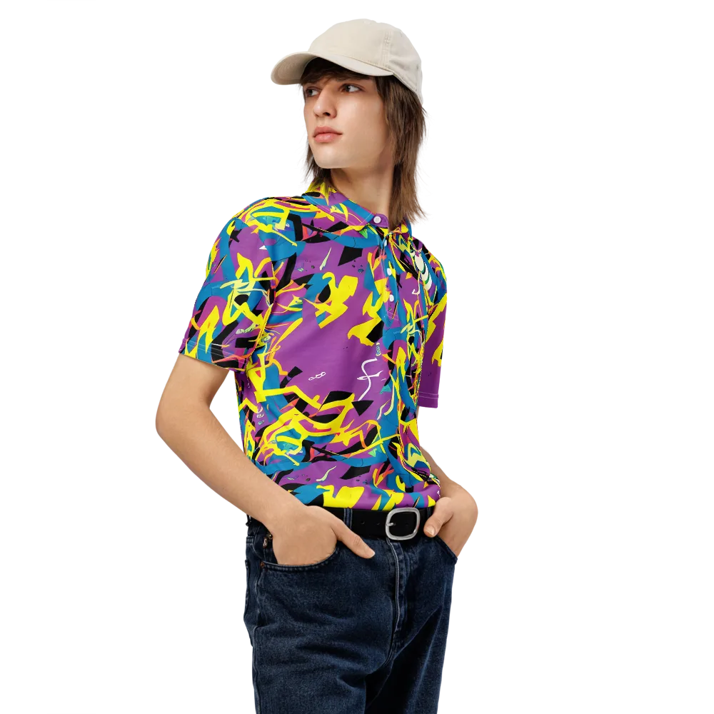 Galactic Sprawl on Men's Slim Fit Polo Shirt — Right Front
