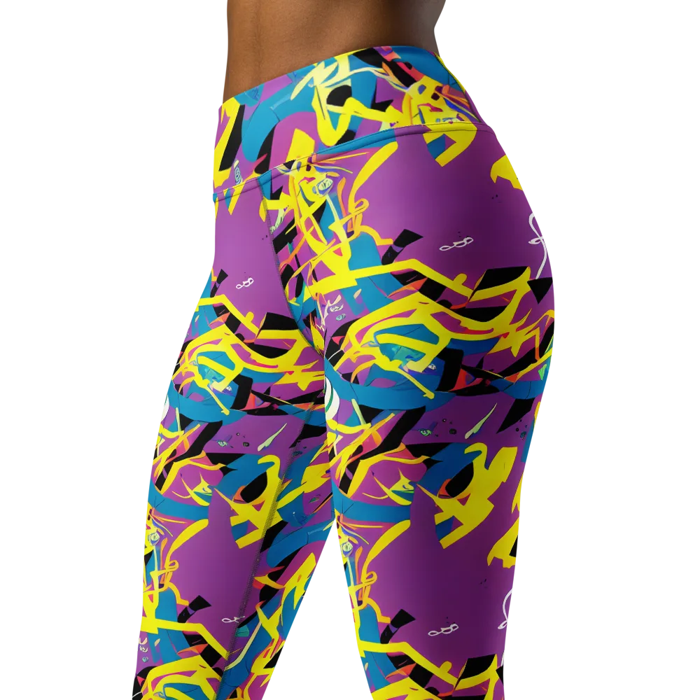 Galactic Sprawl on Yoga Leggings — Left Front