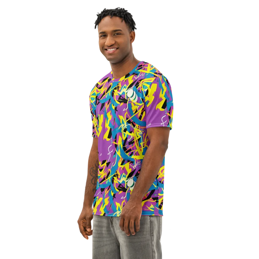 Galactic Sprawl on Men's Cotton Crew Neck T-Shirt — Left Front