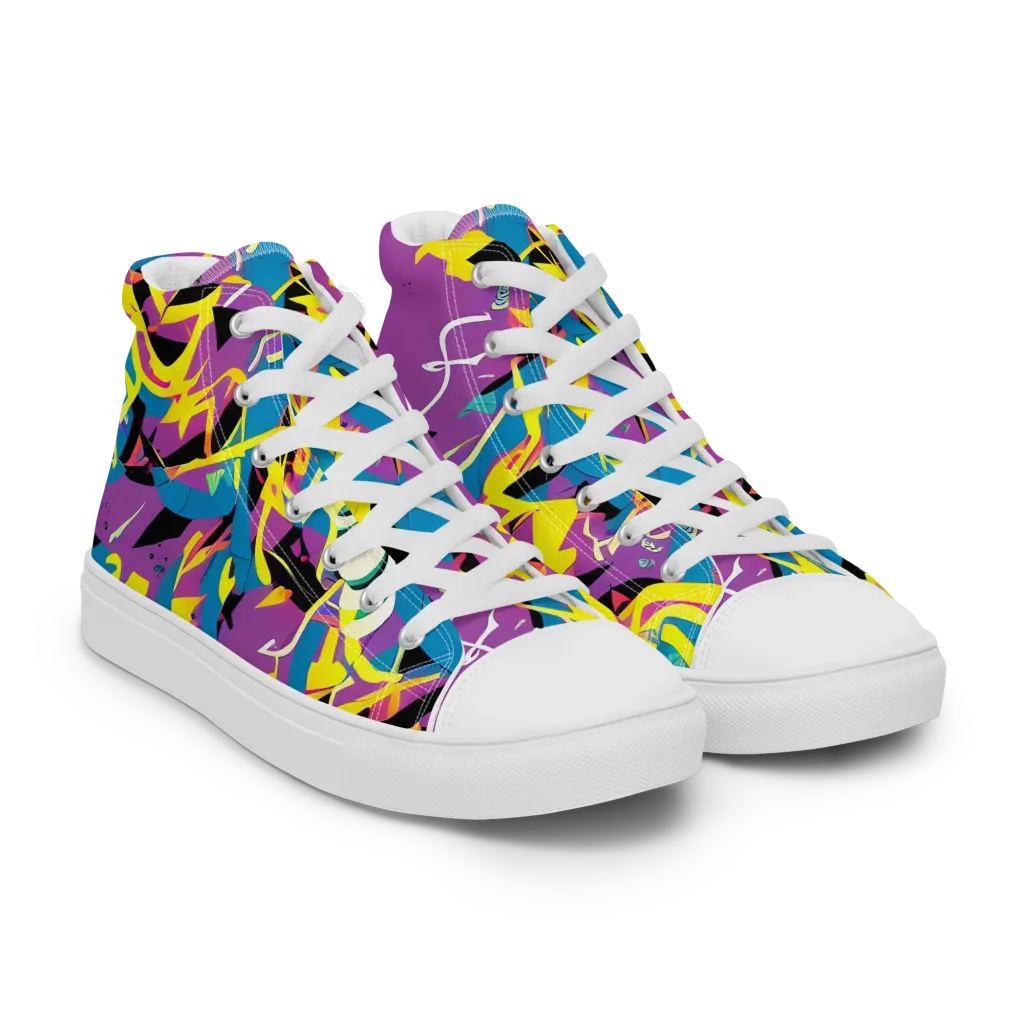 Galactic Sprawl on Men's High Top Canvas Shoes — Right Front