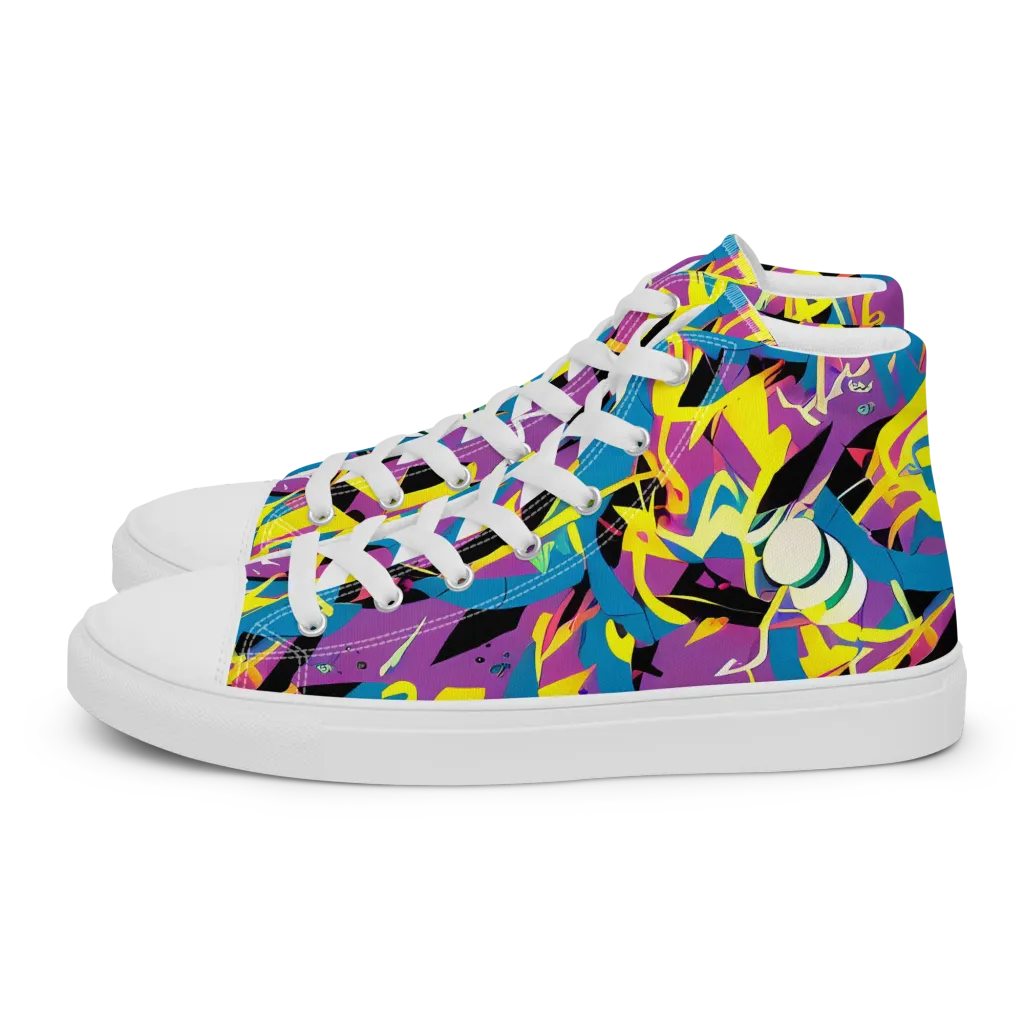 Galactic Sprawl on Men's High Top Canvas Shoes — Left