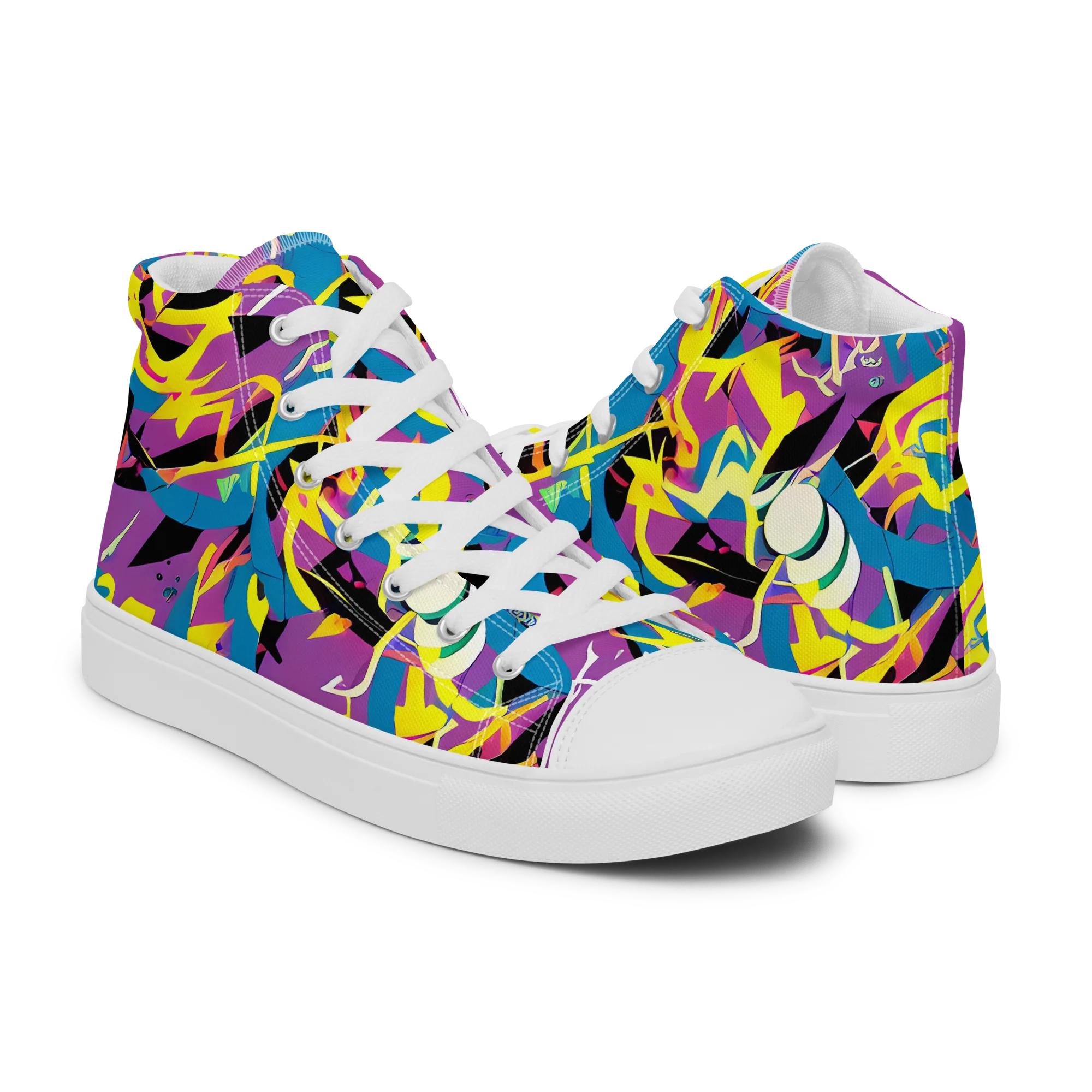 Galactic Sprawl on Men's High Top Canvas Shoes — Right