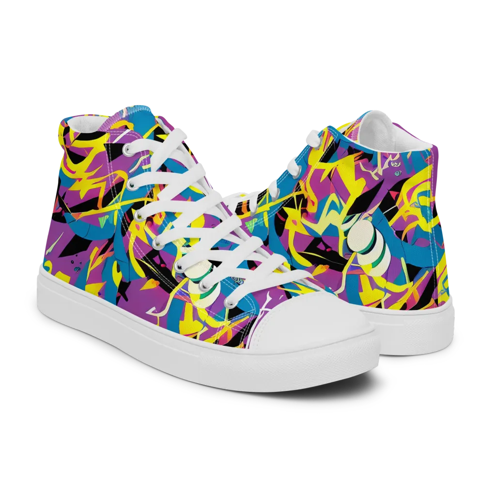 Galactic Sprawl on Men's High Top Canvas Shoes — Right