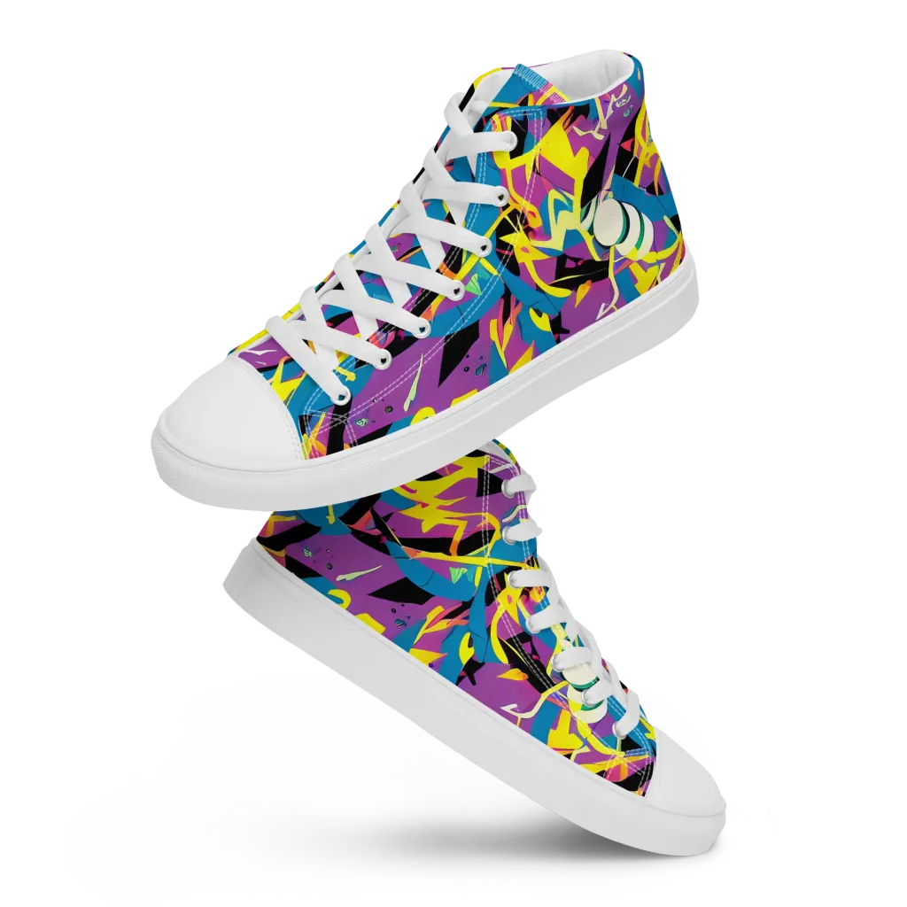 Galactic Sprawl on Men's High Top Canvas Shoes — Front