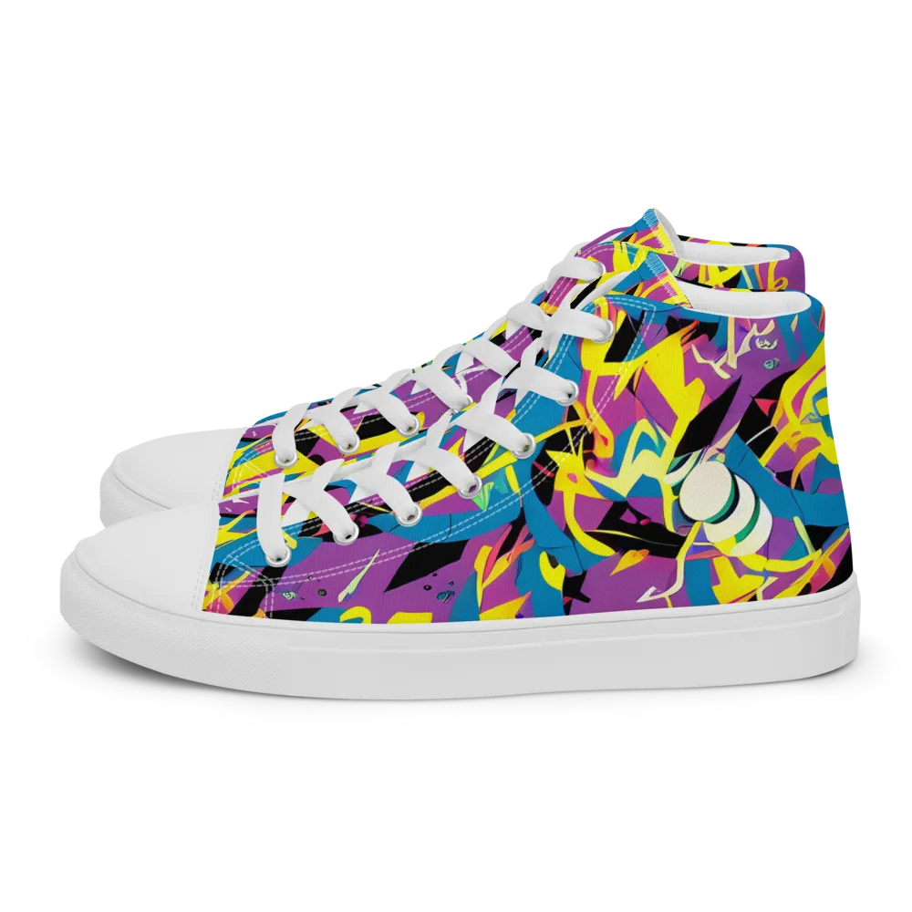 Galactic Sprawl on Women's High Top Canvas Shoes — Left