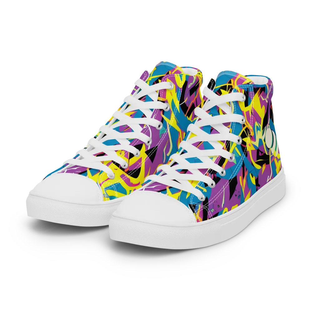 Galactic Sprawl on Women's High Top Canvas Shoes — Left Front