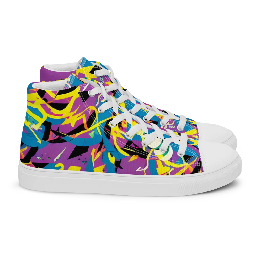 Galactic Sprawl on Women's High Top Canvas Shoes — Right