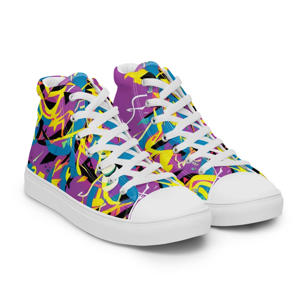 Galactic Sprawl on Women's High Top Canvas Shoes — Right Front