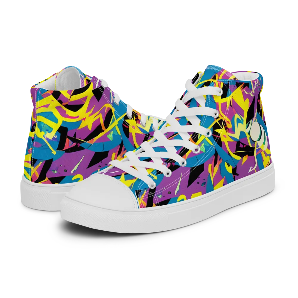 Galactic Sprawl on Women's High Top Canvas Shoes — Left