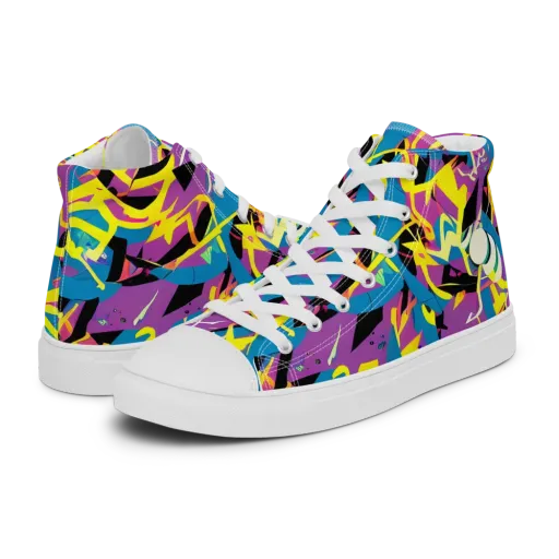 Galactic Sprawl on a Women's High Top Canvas Shoes