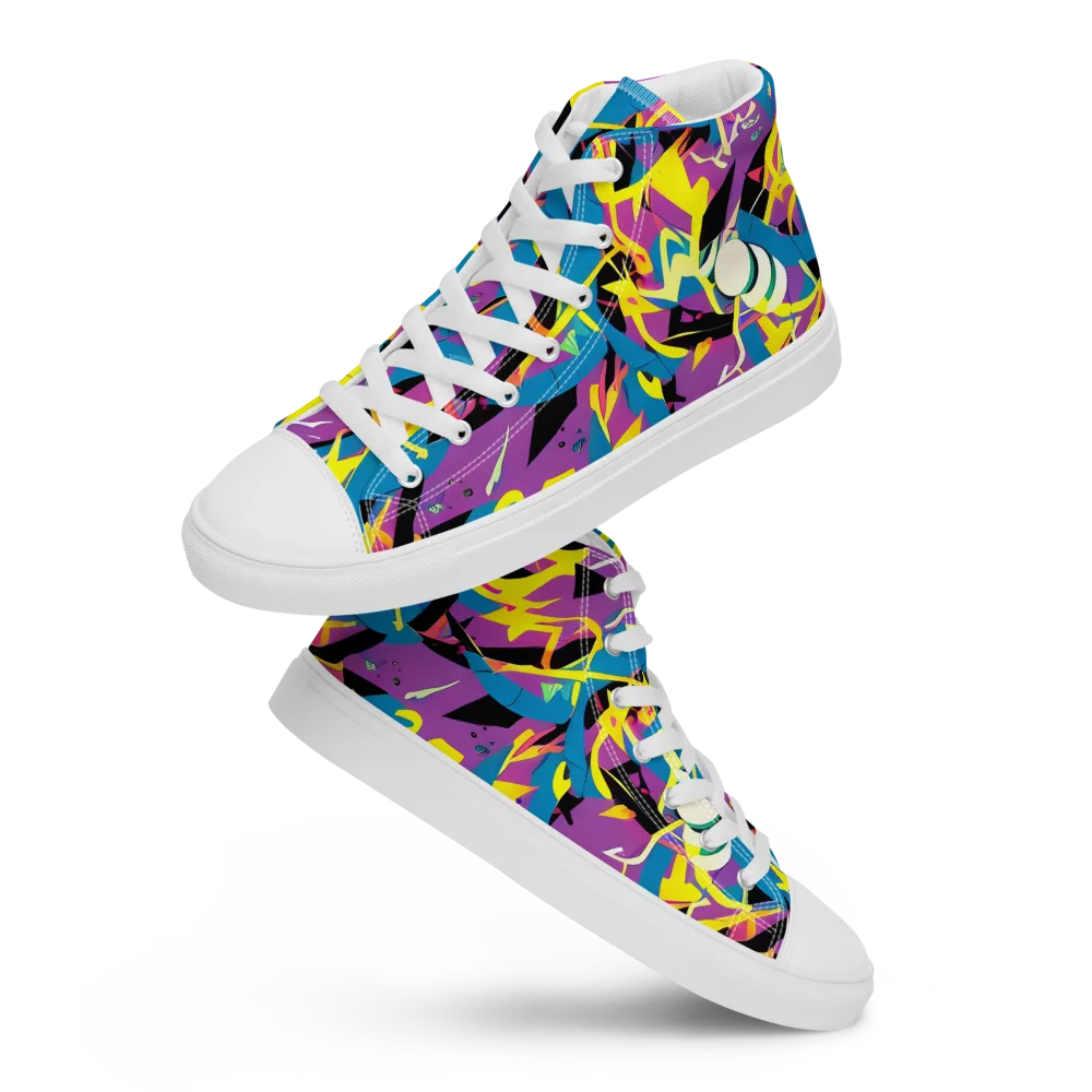 Galactic Sprawl on Women's High Top Canvas Shoes — Front