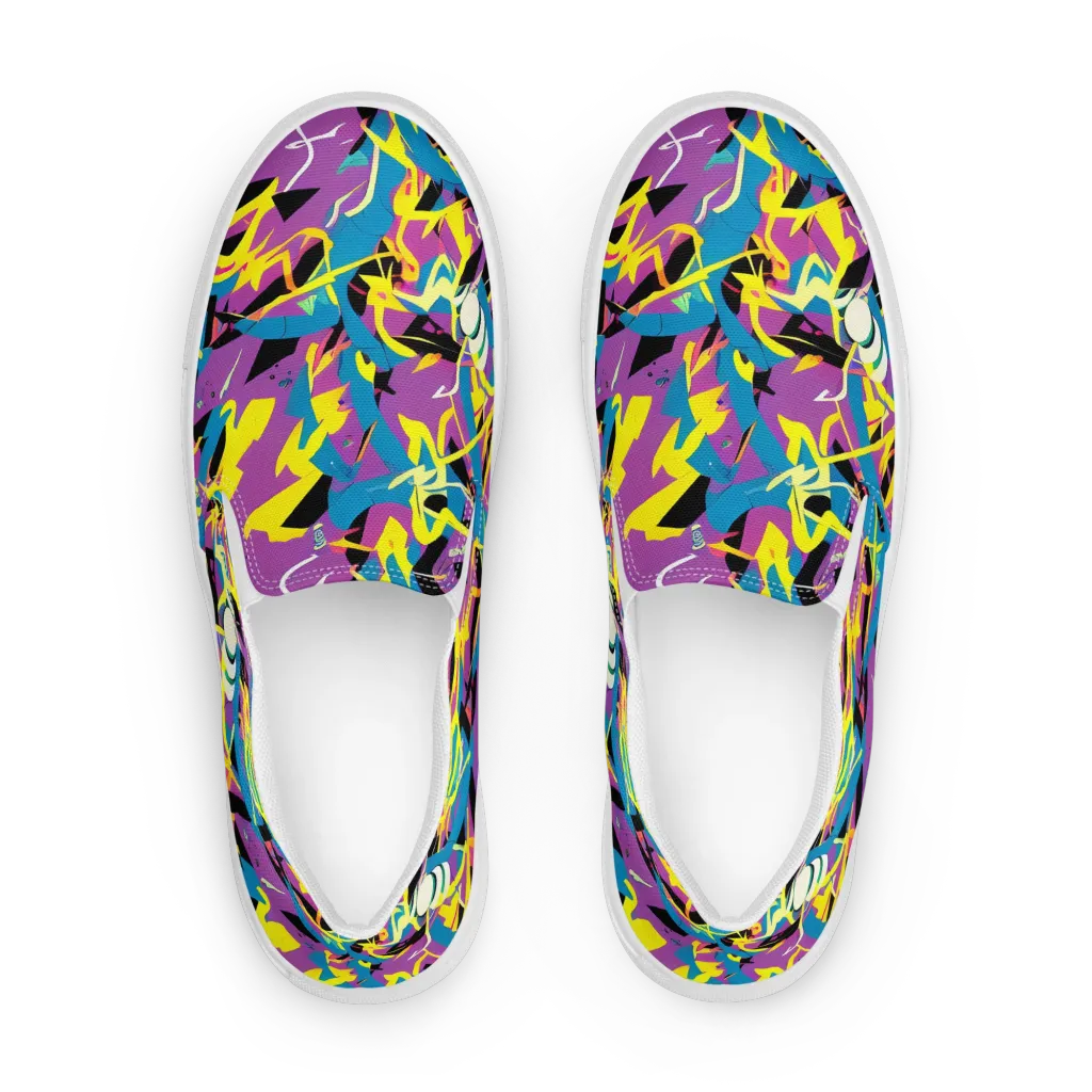 Galactic Sprawl on Men's Slip-On Canvas Shoes — Front