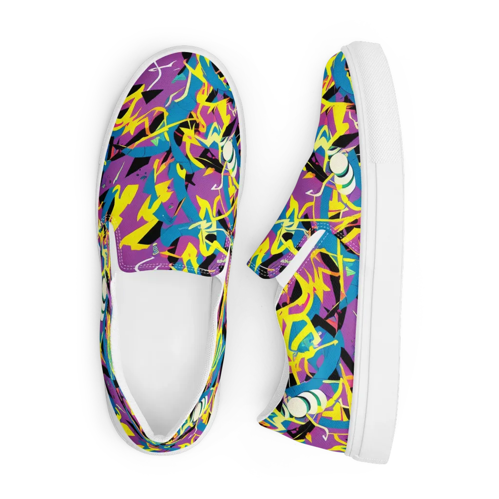 Galactic Sprawl on Men's Slip-On Canvas Shoes — Front