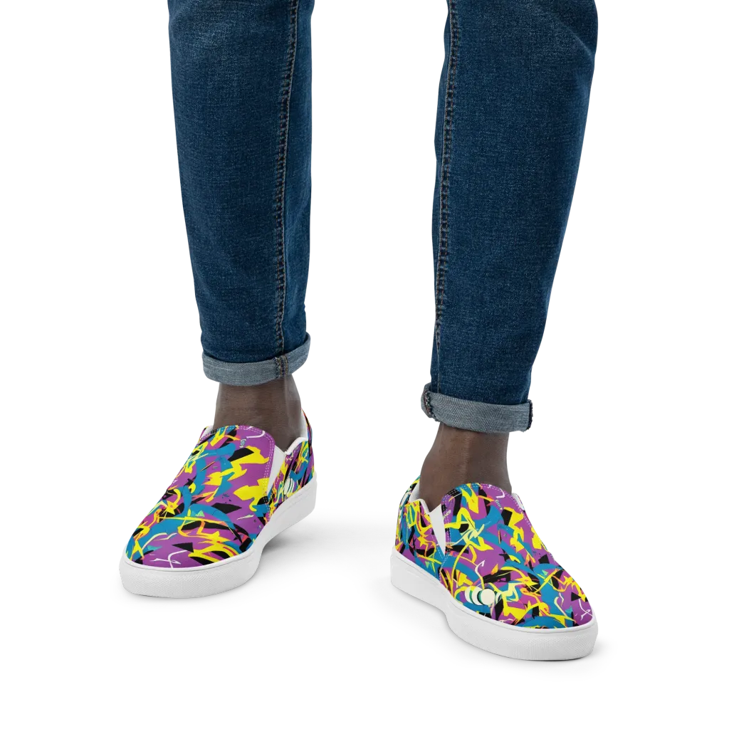 Galactic Sprawl on Men's Slip-On Canvas Shoes — Front