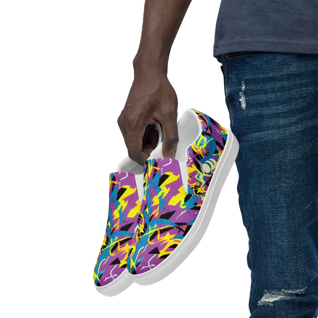 Galactic Sprawl on Men's Slip-On Canvas Shoes — Left Front