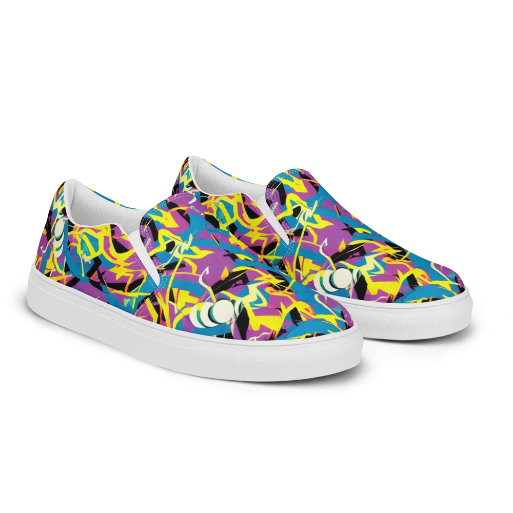 Galactic Sprawl on Women's Slip-On Canvas Shoes — Right Front