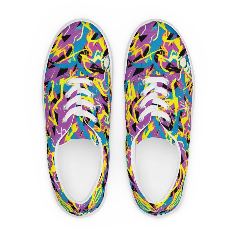 Galactic Sprawl on Men's Lace-Up Canvas Shoes — Front