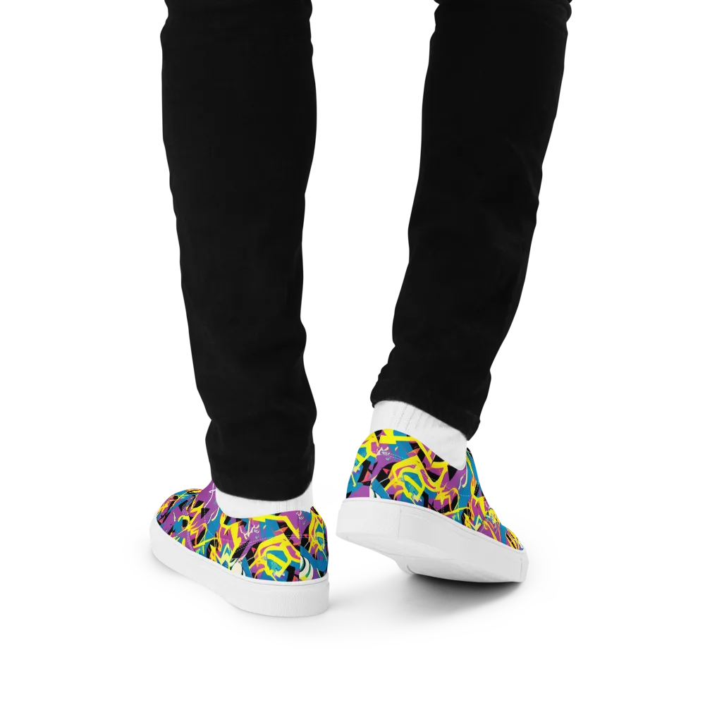 Galactic Sprawl on Men's Lace-Up Canvas Shoes — Back