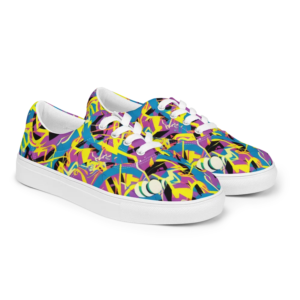 Galactic Sprawl on Men's Lace-Up Canvas Shoes — Right Front