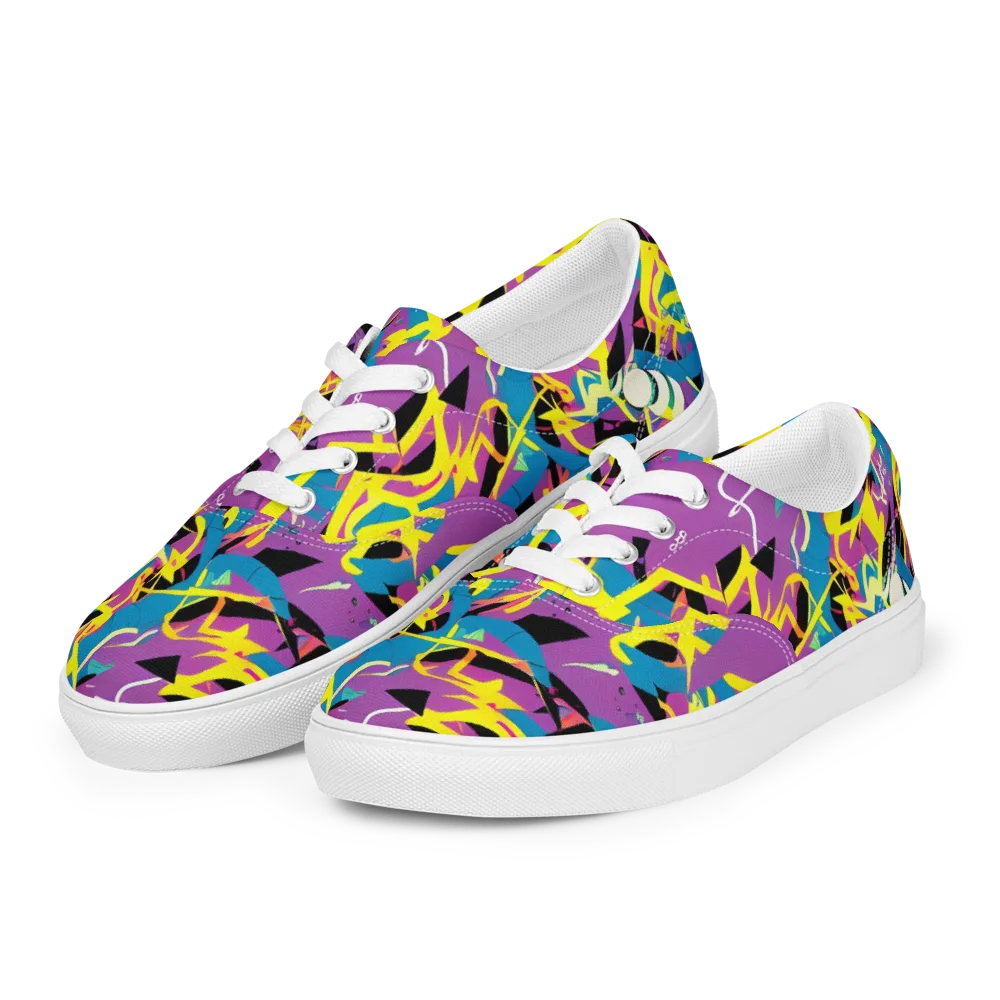 Galactic Sprawl on Men's Lace-Up Canvas Shoes — Left Front