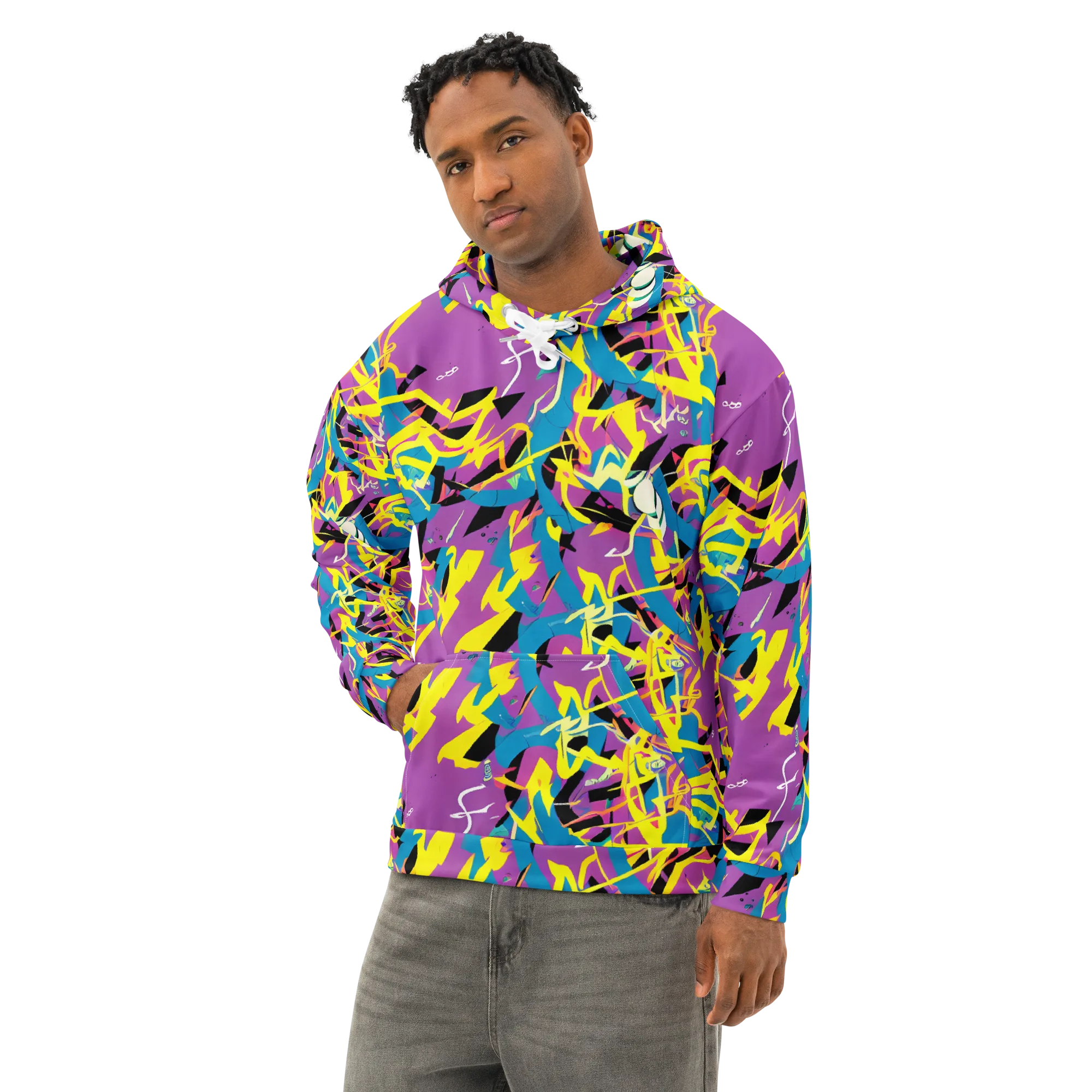 Galactic Sprawl on Cotton Hoodie — Left Front