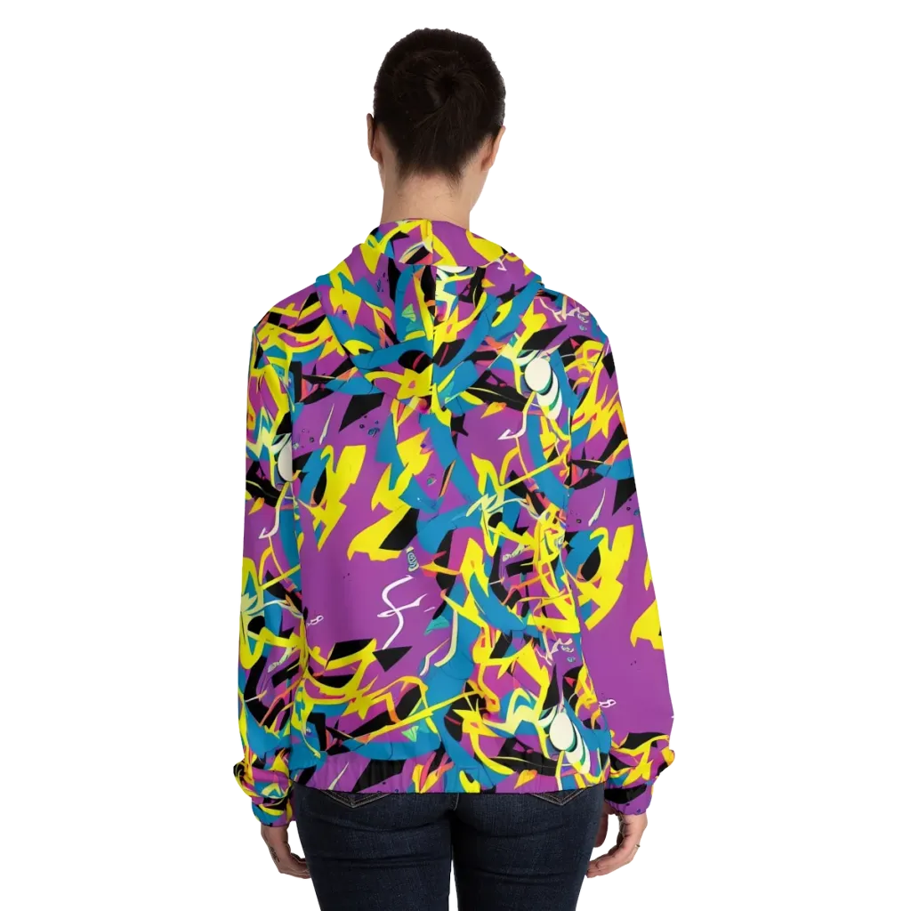 Galactic Sprawl on Women's Full-Zip Hoodie — Back On Person
