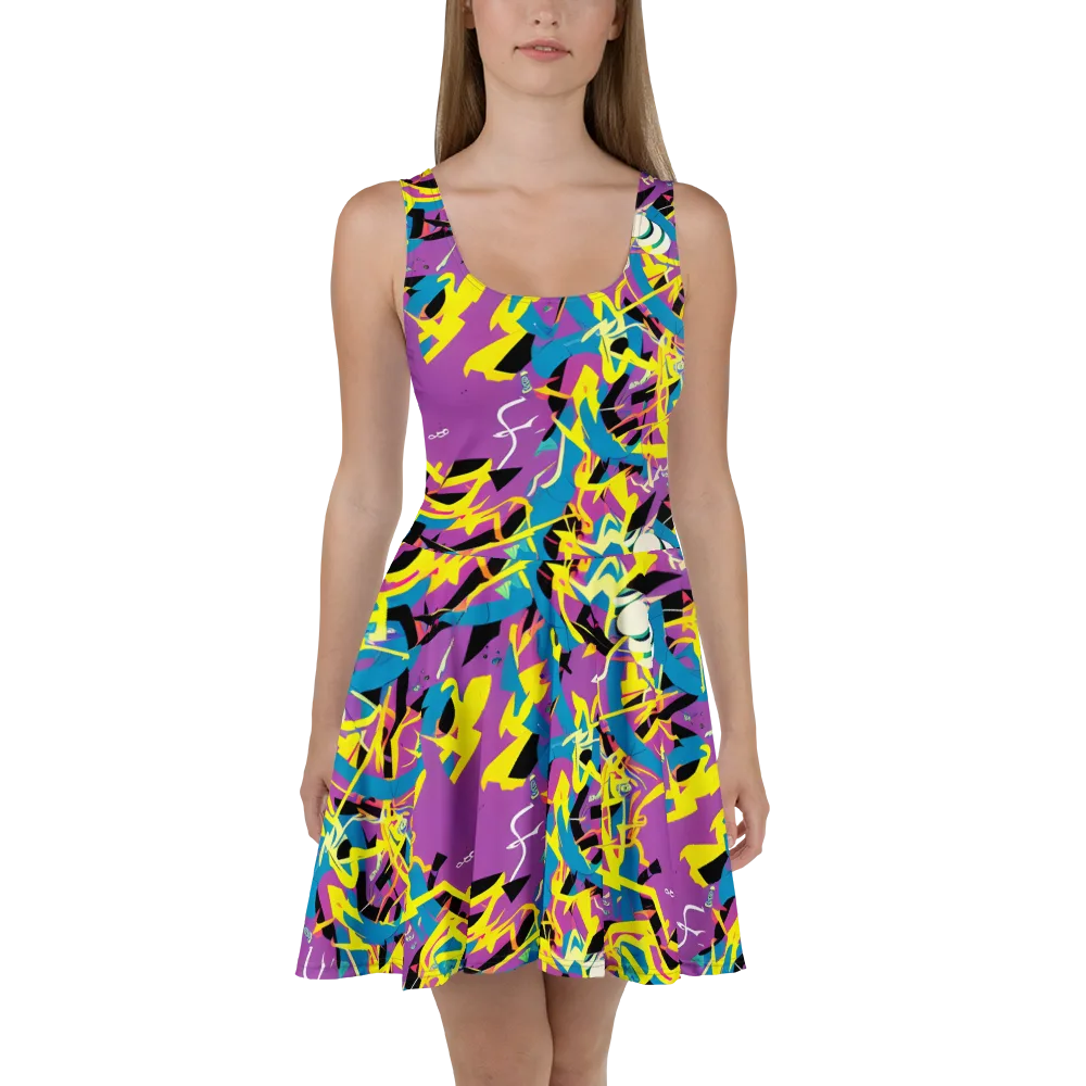Galactic Sprawl on Skater Dress — Front
