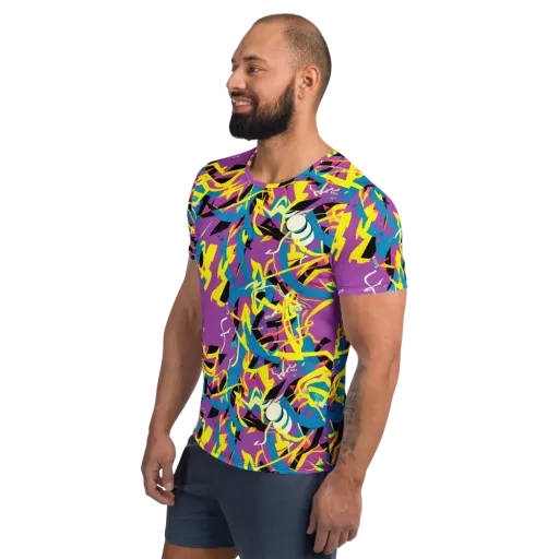 Galactic Sprawl on a Men's Athletic T-Shirt