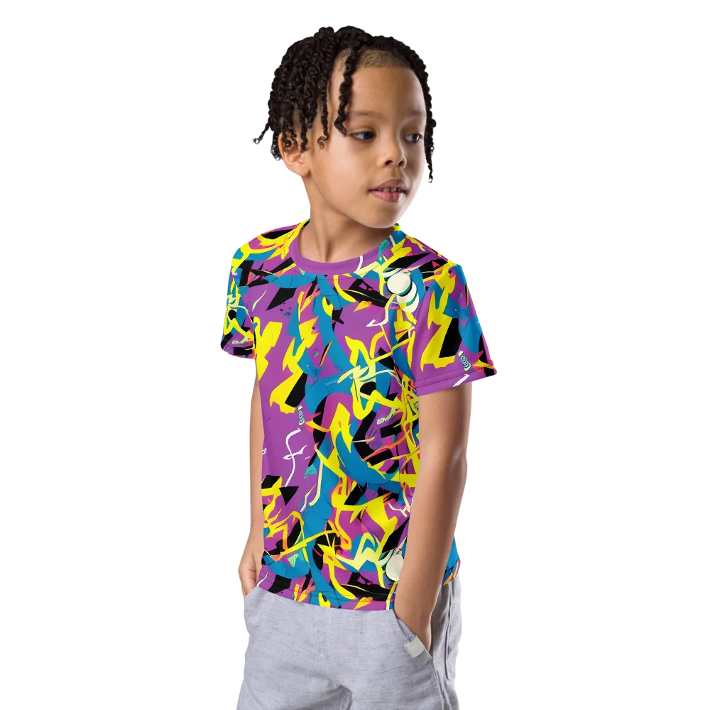 Galactic Sprawl on Kids Crew Neck T-Shirt — Left Front
