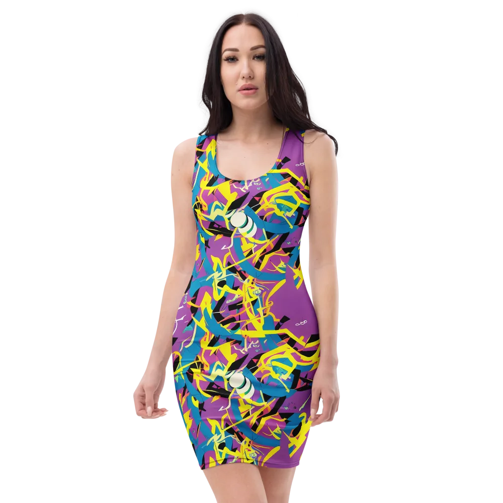 Galactic Sprawl on Bodycon Dress — Front