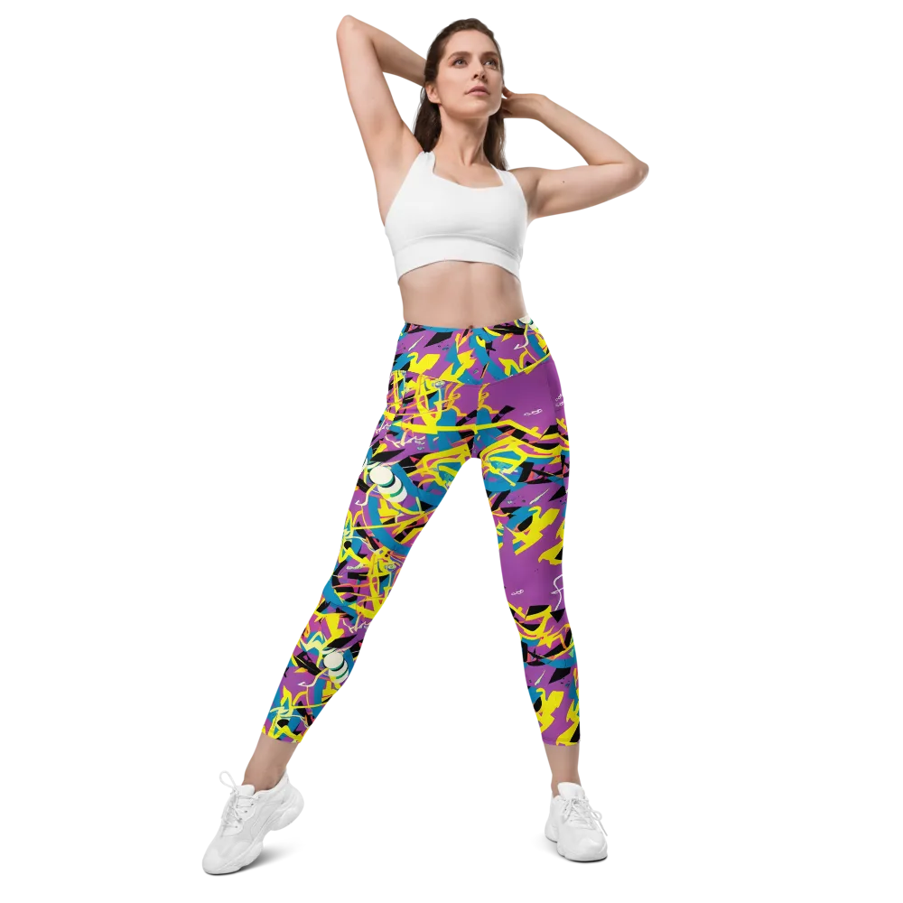 Galactic Sprawl on Leggings with Pockets — Front